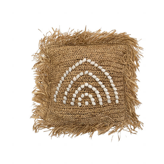 Raffia and Shells Pillow Cover - Clam Shell / Palm Tree / Rainbow