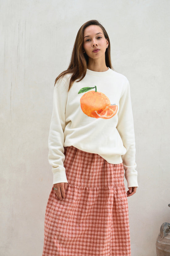 Orange Organic Cotton Crewneck Sweater