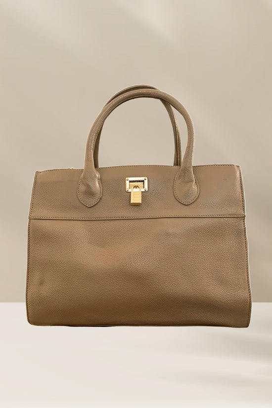 Avery Handmade Leather Tote in Sand