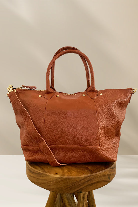 Ellie Handmade Leather Tote in Sienna