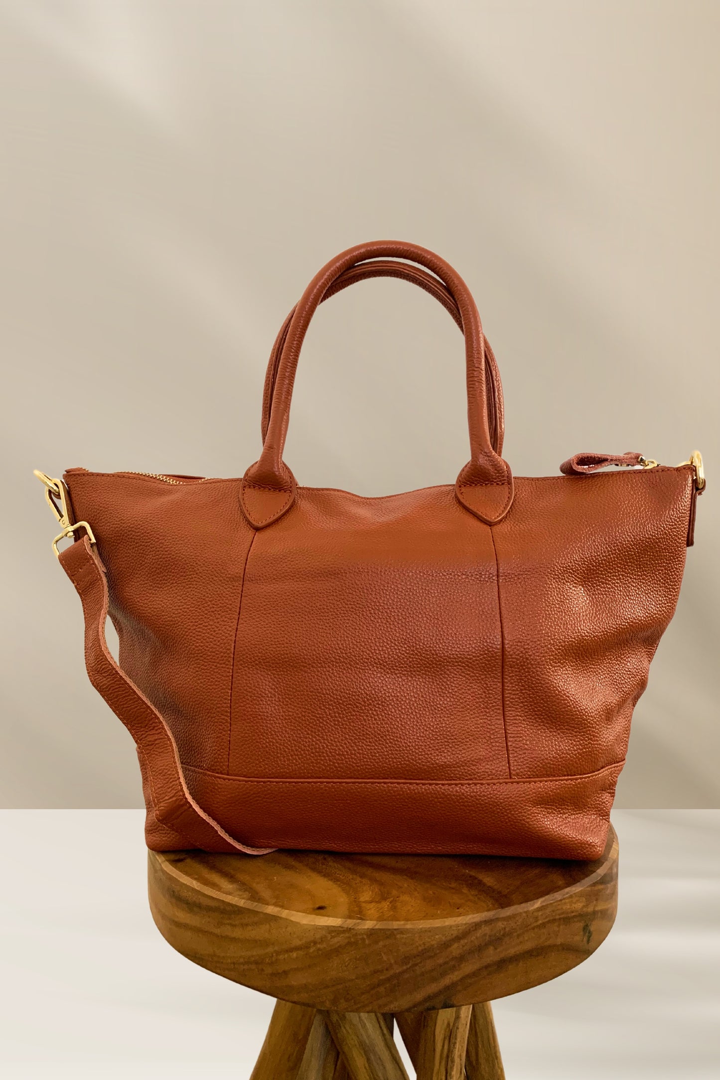 Ellie Handmade Leather Tote in Sienna