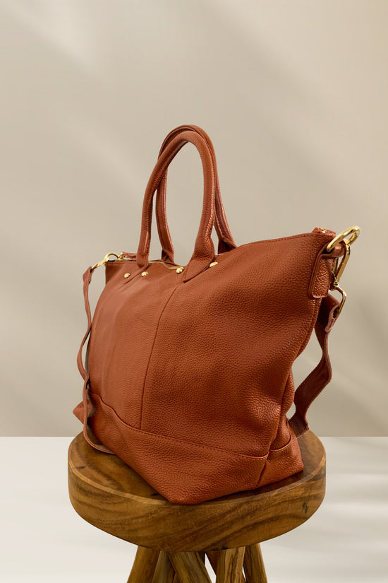 Ellie Handmade Leather Tote in Sienna