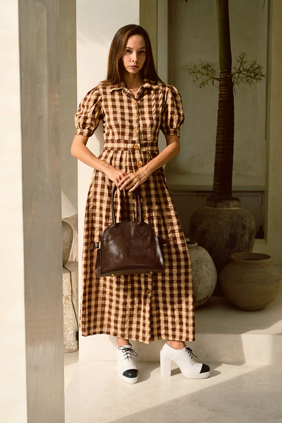 Darcy Handmade Leather Tote in Dark Brown Medium