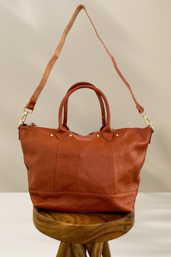 Ellie Handmade Leather Tote in Sienna