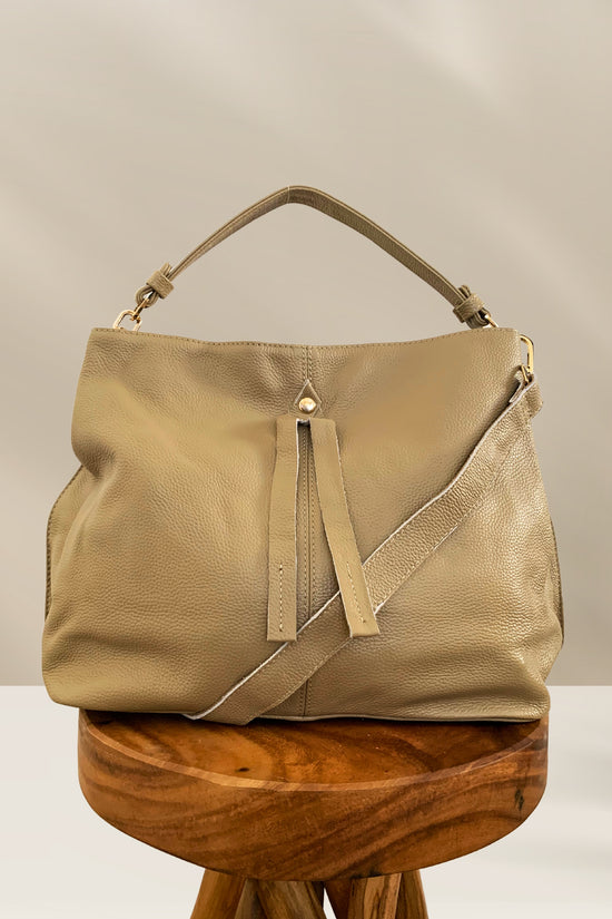 Willow Handmade Leather Tote in Sand