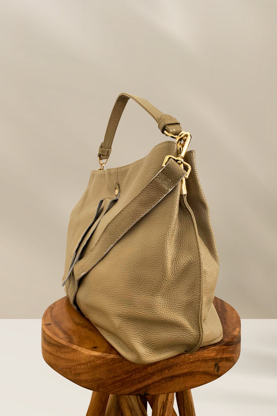 Willow Handmade Leather Tote in Sand