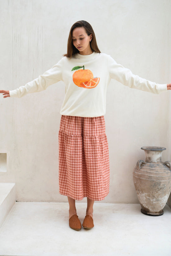 Orange Organic Cotton Crewneck Sweater