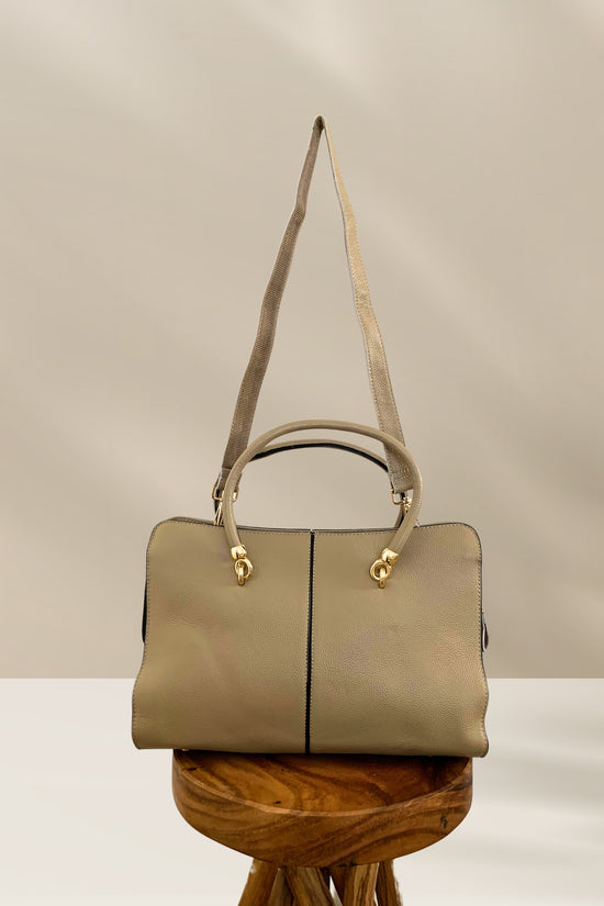 Cora Handmade Leather Tote in Sand