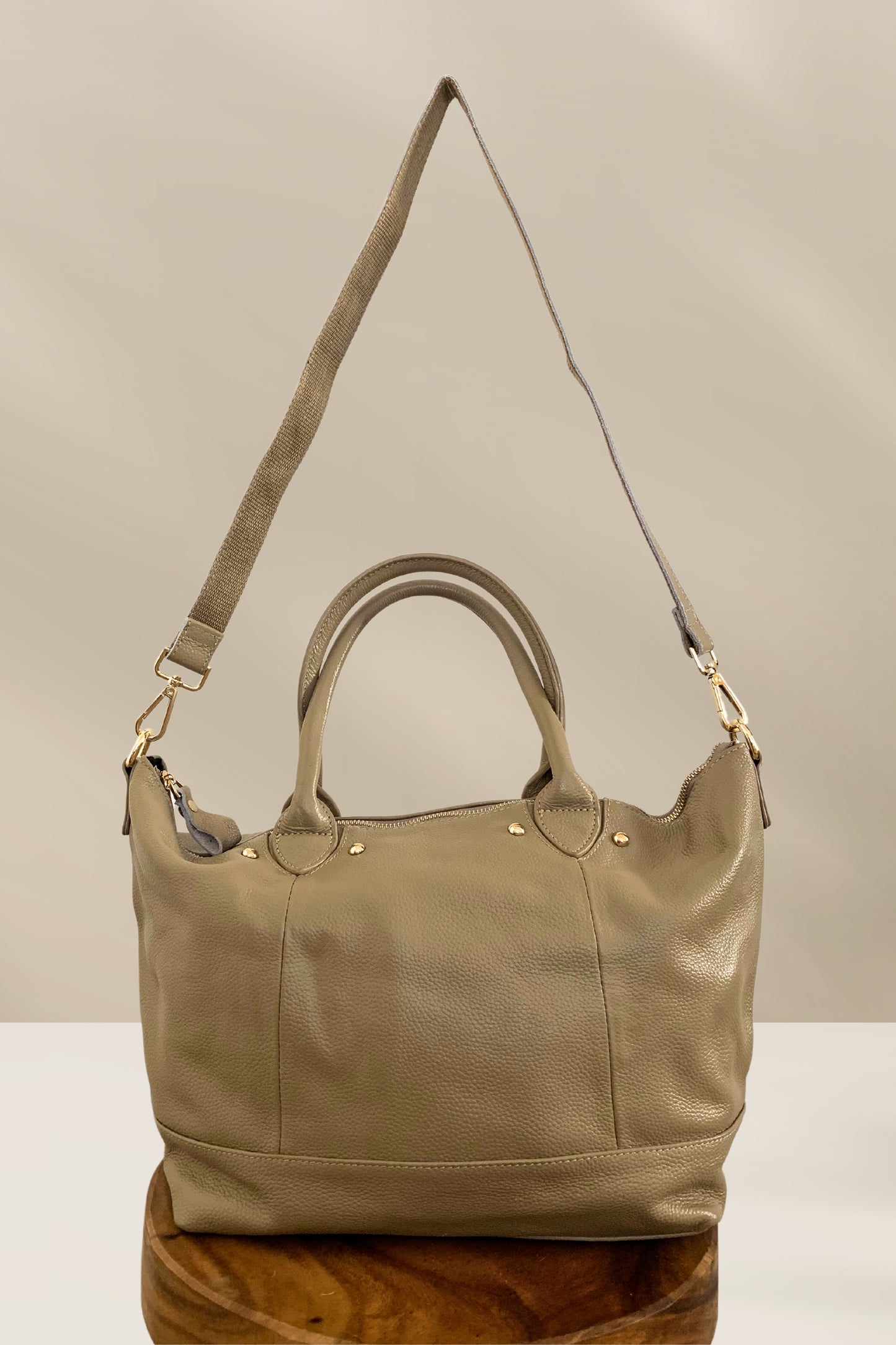 Ellie Handmade Leather Tote in Sand