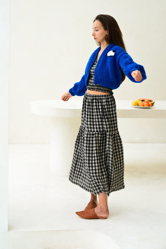 Rachel Wool Cardigan in Blue